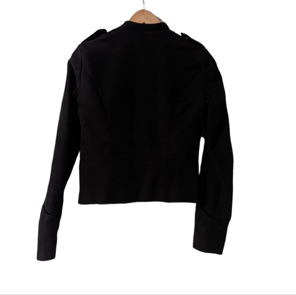 Gap Bloggers Fave Black Gold Military Cropped Band Tuxedo Blazer Jacket - Picture 7 of 11